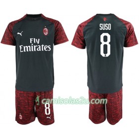 Camisolas de Futebol AC Milan Suso 8 Criança Equipamento 3ª 2018/19 Manga Curta